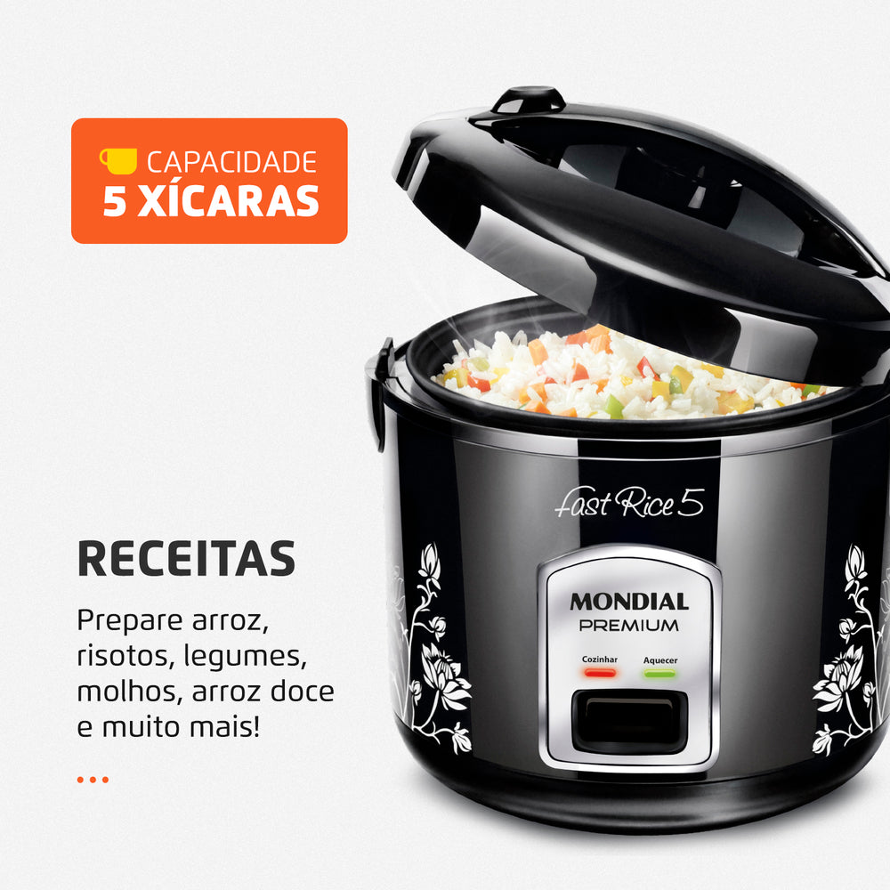 Panela Elétrica Mondial Npe-08-5x Fast Rice 5 Xícaras 400w Panela Elétrica Mondial Npe-08-5x Fast Rice 5 Xícaras 400w